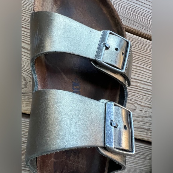 Birkenstock Arizona Soft Footbed Leather - Metallic Anthracite Sz 40 (M7 W9) - Picture 8 of 12